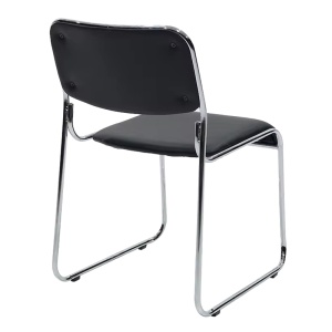 Scaun stivuibil Randin, negru/crom, 42x44x77 cm - Img 2
