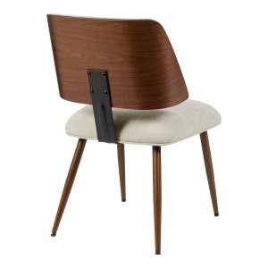 Scaun Ubane, bej/nuc, 53x62.5x85 cm - Img 2