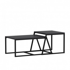 Set 2 Masute de Cafea Model Lucas, 75x50x38/55x57x45 cm, Antracit - Img 3