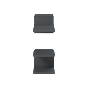 Set 2 polite de perete Sumpa, Antracit, 65 x 20 x 18 cm - Img 5