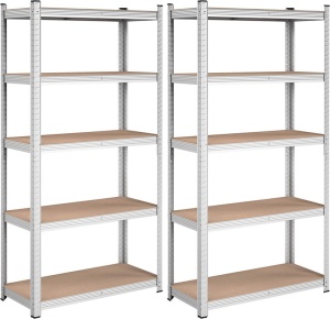 Set 2 Rafturi, Songmics, 5 rafturi, 180 x 90 x 40 cm, Silver, GLR040E02