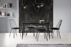 Set 2 scaune Model Ada, Negru, 44x44x84 cm - Img 2