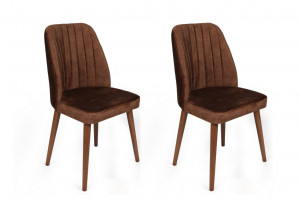 Set 2 scaune Model Alfa-466, Maro/Nuc, 50x49x90 cm
