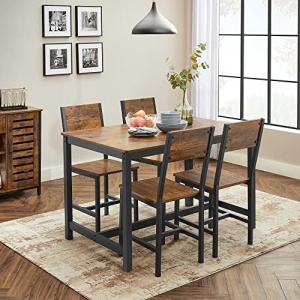 Set 2 scaune Model Norman, Negru/Maro, 50x36x87.6 cm - Img 2