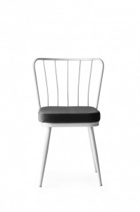 Set 2 scaune Model Star, Negru/Alb, 43x42x82 cm - Img 2