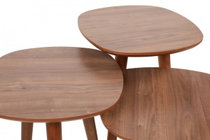 Set 3 Masute de Cafea Model Graham, 41x39x47/41x39x53/41x39x59 cm, Nuc, Lemn - Img 4