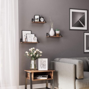 Set 3 Rafturi/Polițe de Perete Rustic Maro Jayla – Lemn Decorativ 30 cm | 35 cm | 40 cm pentru Living, Bucătărie & Dormitor - Img 6