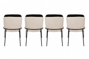 Set 4 scaune Model Dore, Crem/Negru, 54x55x86 cm - Img 6
