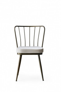 Set 4 scaune Model Star, Cupru/Alb, 43x42x82 cm - Img 2