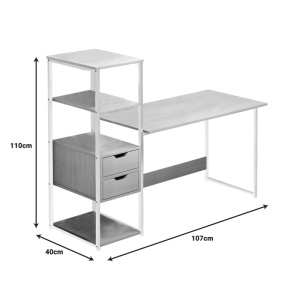 Set Birou si Scaun Joayn, negru, 107x40x110 cm - Img 8