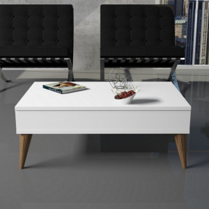 Set Comoda TV si Masuta de Cafea Model Brown, 90x60x34.6 cm, Alb - Img 3