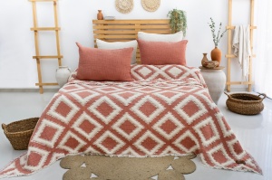 Set Cuvertura Pique Model Sonia Tile Red