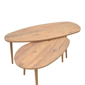 Set de 2 măsuțe de cafea Monty, natural, 116x46x46 cm - Img 3