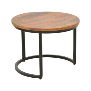Set de 3 măsuțe de cafea Frina, nuc/negru, 70x70x45 cm - Img 6