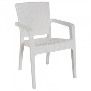 Set de gradina masa si scaune Groovy-Halcyon set 5 piese plastic alb 80x80x74.5cm - Img 3