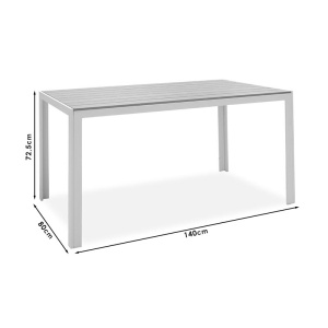 Set Masă de Grădină si 4 Scaune Nares-Clutch A, alb/natural, 140x80x72.5 cm - Img 8