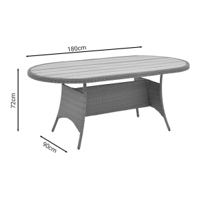 Set masa de gradina si scaune, , Model Hadrian-Keir, culoare maro si bej, aluminiu si poliratan, 180x90x72 cm - Img 18