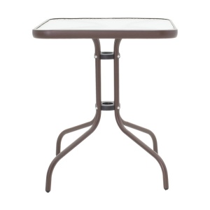 Set masa de gradina si scaune, Model Obbi-Watson, culoare maro, metal si poliratan, 60x60x70 cm - Img 10