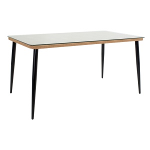 Set Masa si Scaune de Exterior, 7 Piese, Model Naoki, Natural/Negru, 160x90x78 cm - Img 6