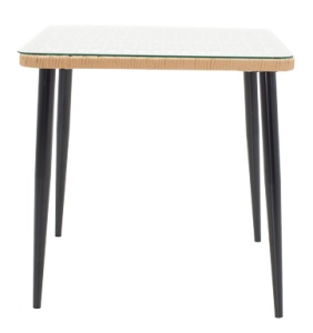 Set Masa si Scaune de Gradina, 3 Piese, Model Naoki, Natural/Negru, 80x80x78 cm - Img 3