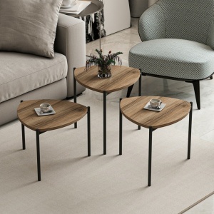 Set masute de cafea stivuibile, 3 bucati Lenny Nuc 45x45x45 cm - Img 6