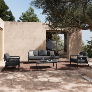 Set mobilier de grădină Marlena, gri închis - Img 2