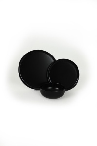 Set veselă din ceramică, 18 bucati X134710 Negru 28x28x2 cm - Img 5
