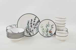 Set veselă din ceramică, 24 bucati Sidonia Springs Alb - Img 9