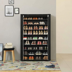 Suport pantofi Model Deandre, Negru, 100x28x162 cm - Img 6