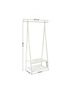Suport pentru umerase, Songmics, HSR05W, Metal, Alb, 155 x 87 x 41 cm - Img 3