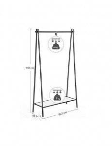 Suport pentru umerase, Songmics, Negru, HSR23BK, 92 x 33 x 153 cm - Img 5