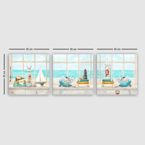 Tablou, 3 bucati dr9009 Multicolor 30x30x3 cm - Img 2
