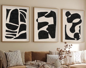 Tablou, 3 bucati Huhu201 Multicolor 50x70 cm - Img 1