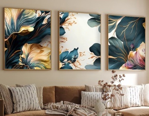 Tablou, 3 bucati Huhu217 Multicolor 50x70 cm - Img 1