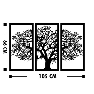 Tablou din lemn si metal Agac Negru 66x105 cm - Img 3