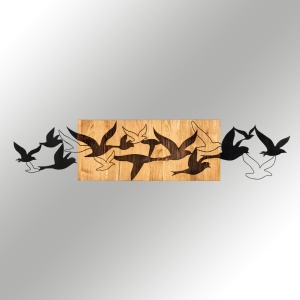 Tablou din lemn si metal Albatros Negru 111x25 cm - Img 5