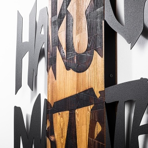 Tablou din lemn si metal Hakuna Negru 77x3x58 cm - Img 6