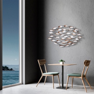 Tablou metalic Alabalik Multicolor 94x58x5 cm - Img 2