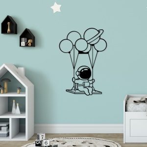 Tablou metalic Astronaut Negru 44x70 cm - Img 3
