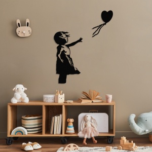 Tablou metalic Banksy Negru 105x85 cm - Img 3