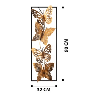 Tablou metalic Butterfly Multicolor 90x32 cm - Img 7