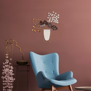 Tablou metalic Flowers Multicolor 47x55 cm - Img 2