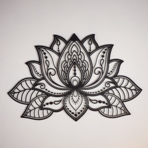 Tablou metalic Lotus Negru 44x68 cm - Img 3