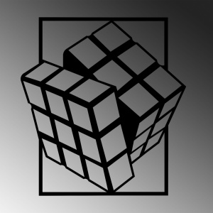 Tablou metalic Rubik's Negru 64x69 cm - Img 4
