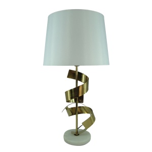 Veioză Lighted Inart, auriu/alb, 35x70 cm