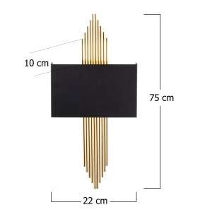Aplica 612 Negru 75x10x22 cm - Img 3
