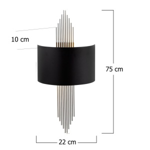 Aplica 618 Negru 75x10x22 cm - Img 3
