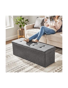 Banca de depozitare, Songmics, 110 x 38 x 38 cm, 300 Kg, LSF77K, Gri - Img 7