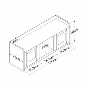 Banca Pantofi Model Randall, Alb / Nuc, 120x40x45 cm - Img 5