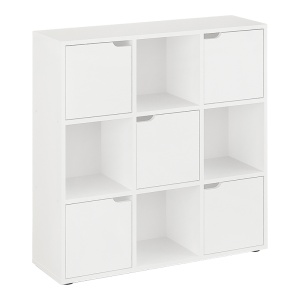 Bibliotecă Bookel, alb, 88.5x27.5x89.3 cm